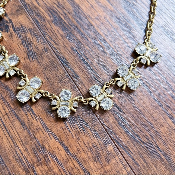 J Crew • gold statement necklace crystal rhinestone bee chunky sparkly preppy - Picture 3 of 5